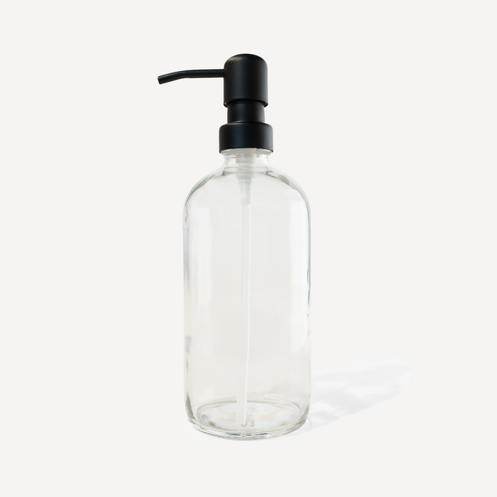 Soap Glass Bottle with Black Pump