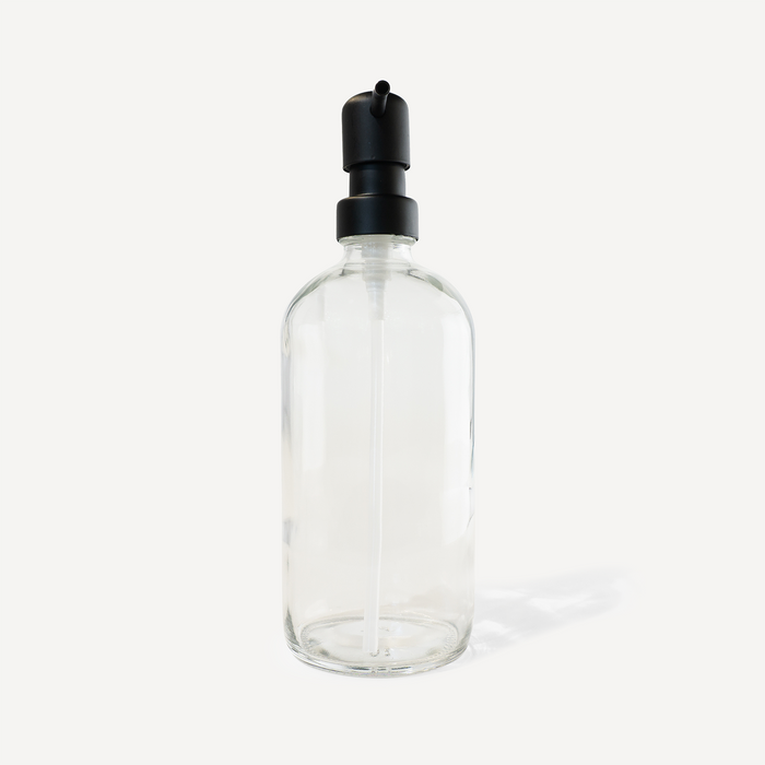 Soap Glass Bottle with Black Pump